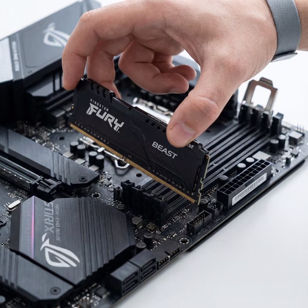 Technician working on computer