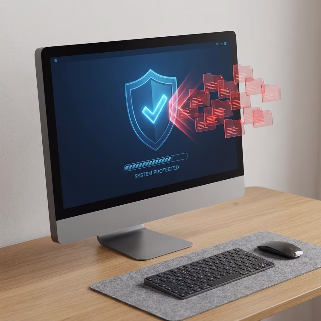 Technician working on computer