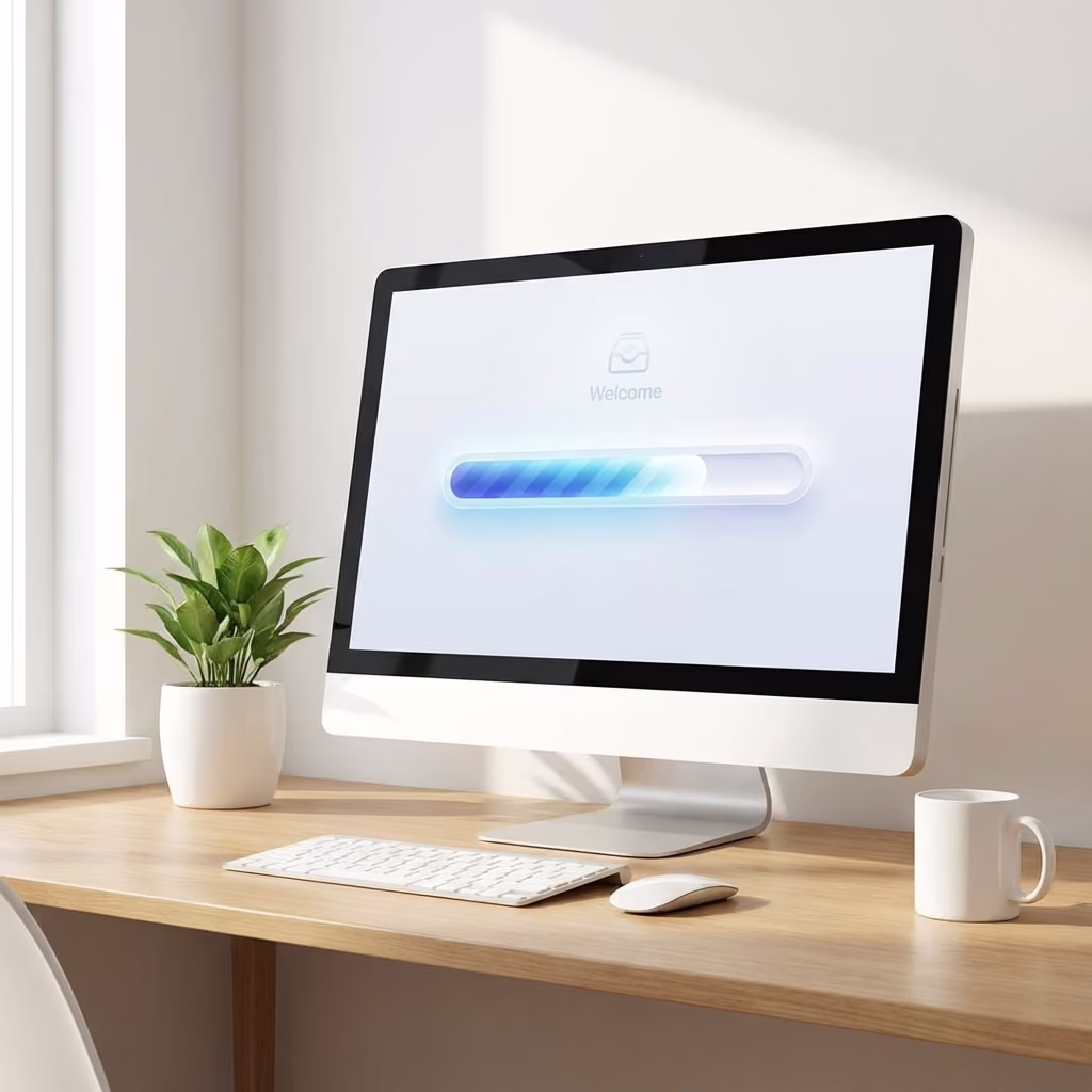 Technician working on computer