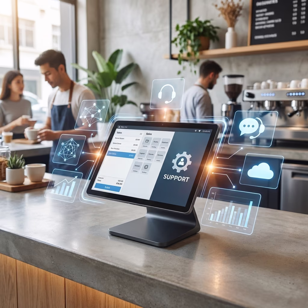 Modern point-of-sale terminal in a retail environment